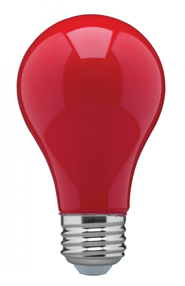 8 Watt A19 LED; Ceramic Red; Medium base; 360 deg. Beam Angle; 120 Volt