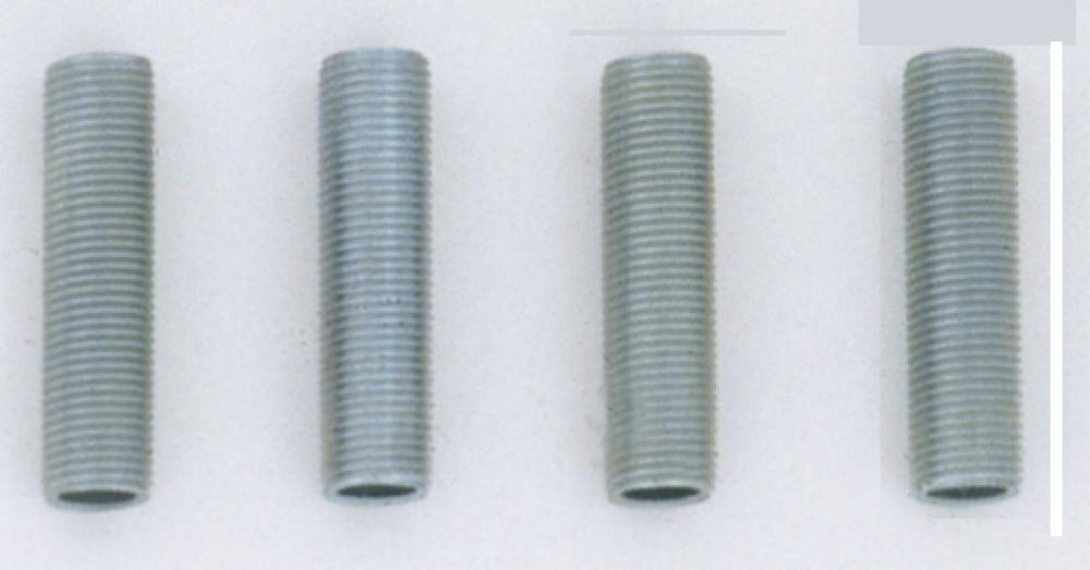 4 Steel Nipples; 1/8 IPS; Running Thread; 1-1/2" Length