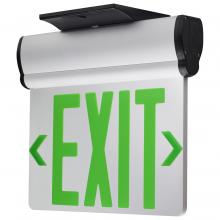 Satco Products Inc. 67/110 - Green (Mirror) Edge Lit LED Exit Sign, 90min Ni-Cad backup, 120/277V, Dual Face, Top/Back/End Mount