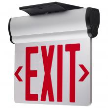 Satco Products Inc. 67/111 - Red (Mirror) Edge Lit LED Exit Sign, 90min Ni-Cad backup, 120/277V, Dual Face, Top/Back/End Mount
