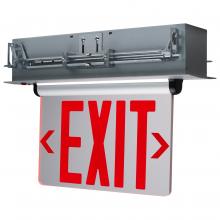 Satco Products Inc. 67/114 - Red (Clear) Edge Lit LED Exit Sign; 3.14 Watts; Single Face; 120V/277 Volts; Clear Finish
