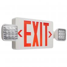 Satco Products Inc. 67/121 - Combination Red Exit Sign/Emergency Light, 90min Ni-Cad backup, 120/277V, Dual Head, Single/Dual