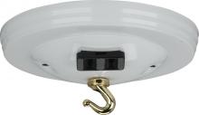 Satco Products Inc. 90/1072 - Canopy Kit With Convenience Outlet; White Finish; 5" Diameter; 7/16" Center Hole; 2-8/32 Bar