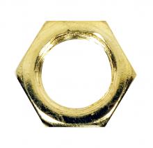 Satco Products Inc. 90/1646 - Steel Locknut; 1/8 IP; 1/2" Hexagon; 3/16" Thick; Brass Plated Finish