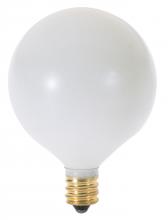 Satco Products Inc. A3924 - 15 Watt G16 1/2 Incandescent; Satin White; 2500 Average rated hours; 83 Lumens; Candelabra base; 130