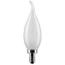 Satco Products Inc. S21847 - 5.5 Watt CA10 LED; Frosted; Candelabra Base; 2700K; 500 Lumens; 120 Volt; 2-Pack