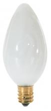 Satco Products Inc. S2761 - 15 Watt F10 Incandescent; White; 1500 Average rated hours; 90 Lumens; Candelabra base; 120 Volt;