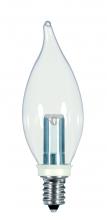 Satco Products Inc. S9153 - 1 Watt LED; CA8; Clear; 2700K; Candelabra base; 120 Volt; Carded