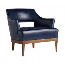 Arteriors Home 8152 - Laurette Chair Indigo Leather Dark Walnut