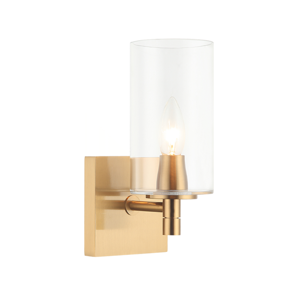 Candela Aged Gold Brass Wall Sconce