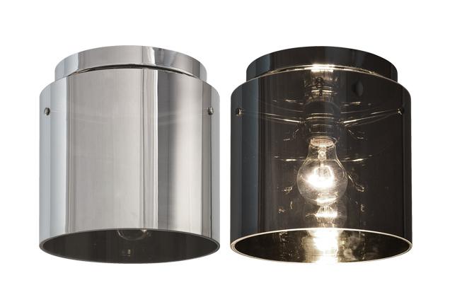 Single Lamp Flush Mount with Mirrored Glass