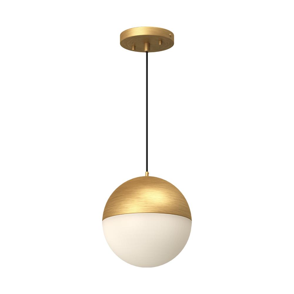 Monae 8-in Brushed Gold LED Pendant