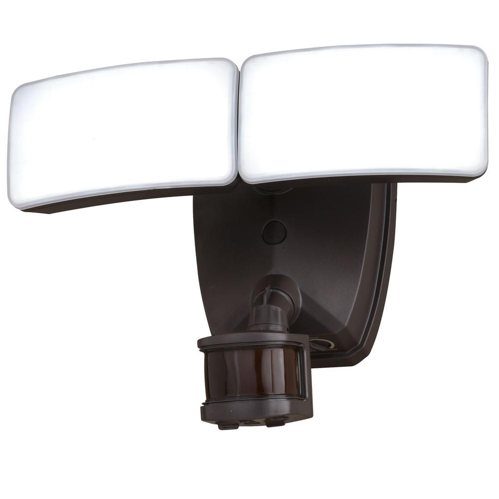 Zeta 2 Light LED Outdoor Motion Sensor Security Flood Light Bronze