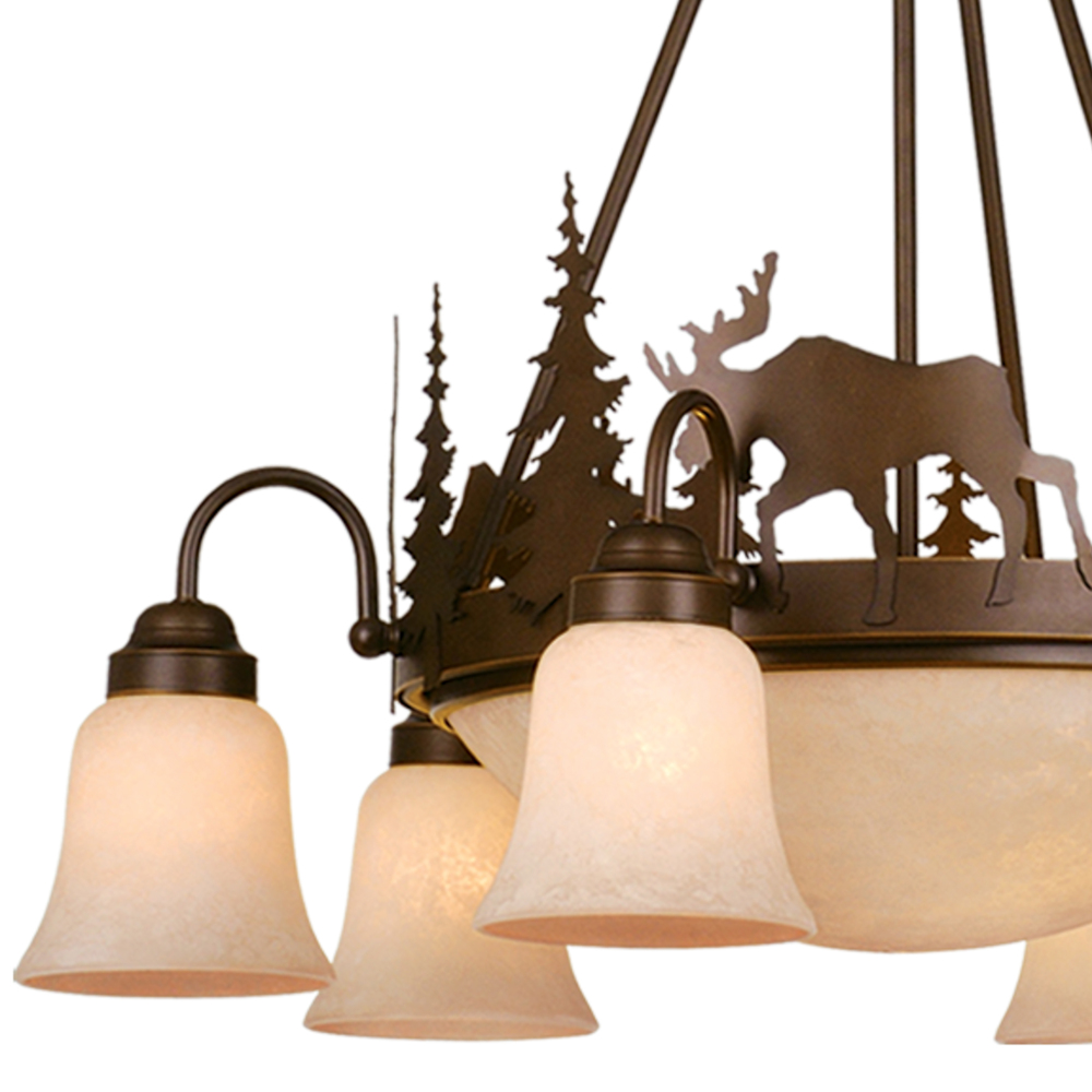 Vaxcel International Yellowstone Moose Chandelier