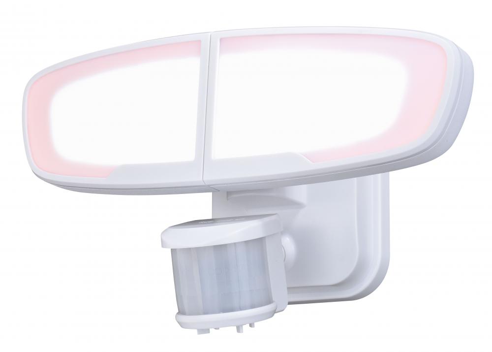 Omicron 2L LED Motion Sensor Dusk to Dawn Outdoor Security Flood Light White