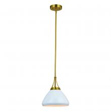 Vaxcel International P0369 - Dayna 10-in Pendant Satin Brass and Glossy White with Matte White