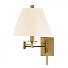 Hudson Valley 7721-AGB-WS - 1 LIGHT WALL SCONCE WITH PLUG w/WHITE SHADE