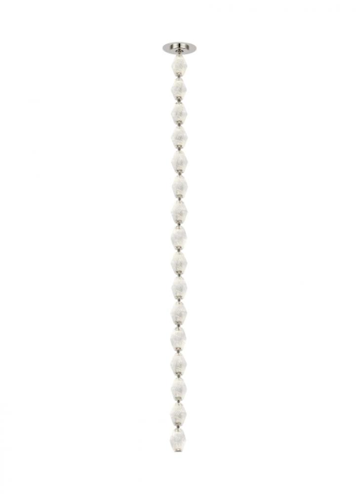 Modern Collier dimmable LED 48 Ceiling Pendant Light in a Polished Nickel/Silver Colored finish