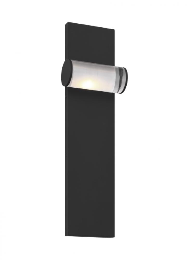 The Esfera Medium Damp Rated 1-Light Integrated Dimmable LED Wall Sconce in Nightshade Black