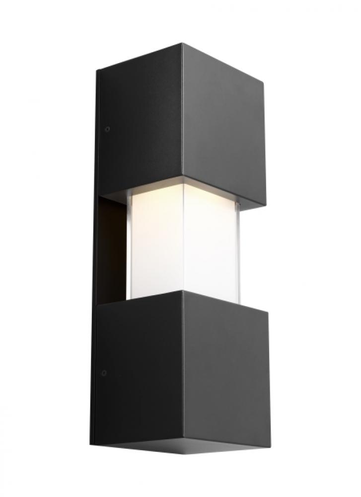 Modern Square Geometric Wide Medium Wall Sconce Light in a Black finish