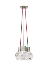 Visual Comfort & Co. Modern Collection 700TDKIRAP3RS-LEDWD - Modern Kira dimmable LED Ceiling Pendant Light in a Satin Nickel/Silver Colored finish