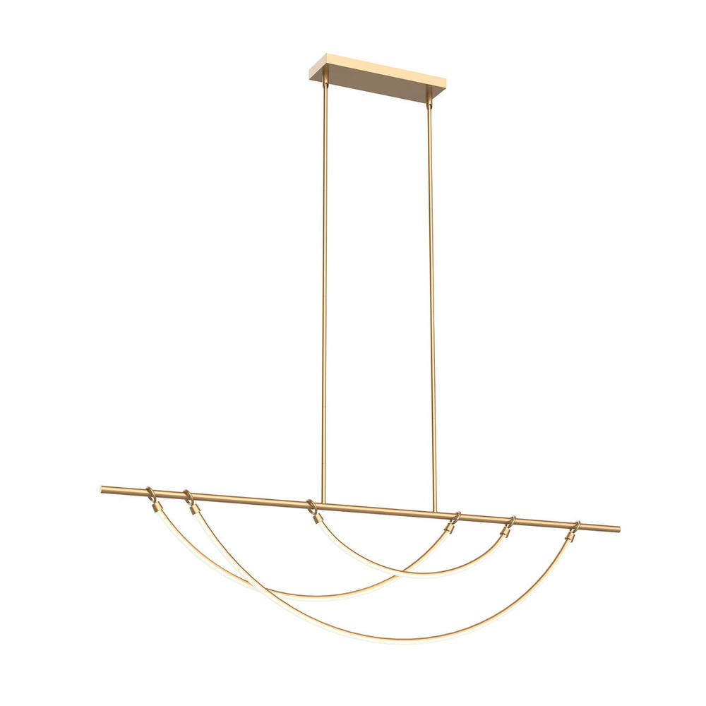 Aryas 60-in Vintage Brass LED Linear Pendant