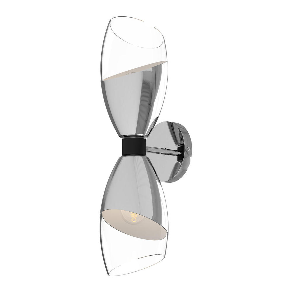 Capri 5-in Chrome/Clear Glass 2 Lights Wall/Vanity