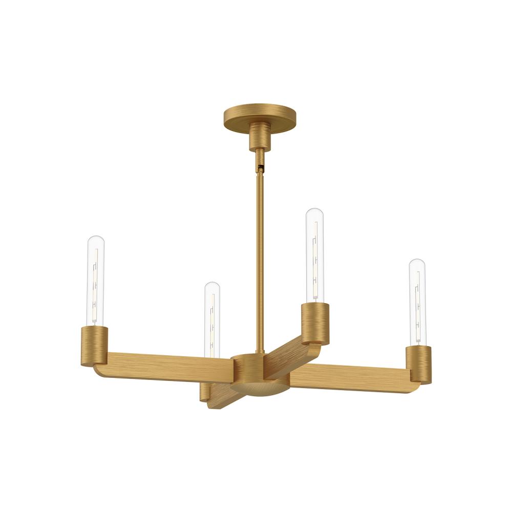 CLAIRE|4 HEAD 25"|CHANDELIER|AGED GOLD|E26|60WX4