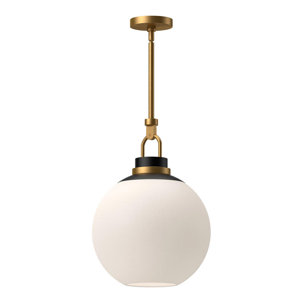 Copperfield 16-in Aged Gold/Opal Matte Glass 1 Light Pendant