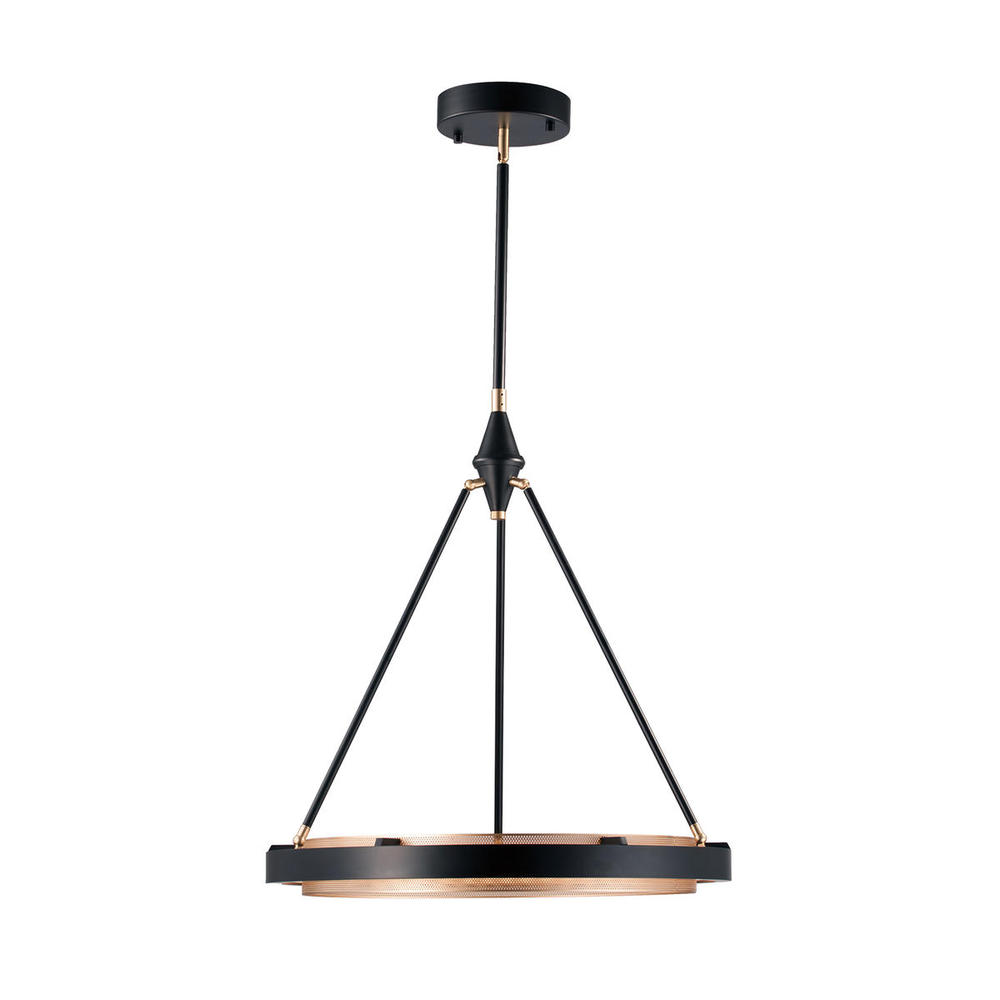 Duo 24-in Classic Black/Gold Shimmer LED Pendant