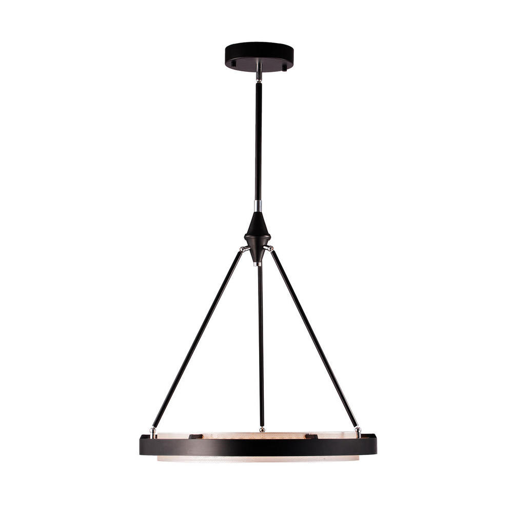 Duo 24-in Classic Black/Silver Shimmer LED Pendant