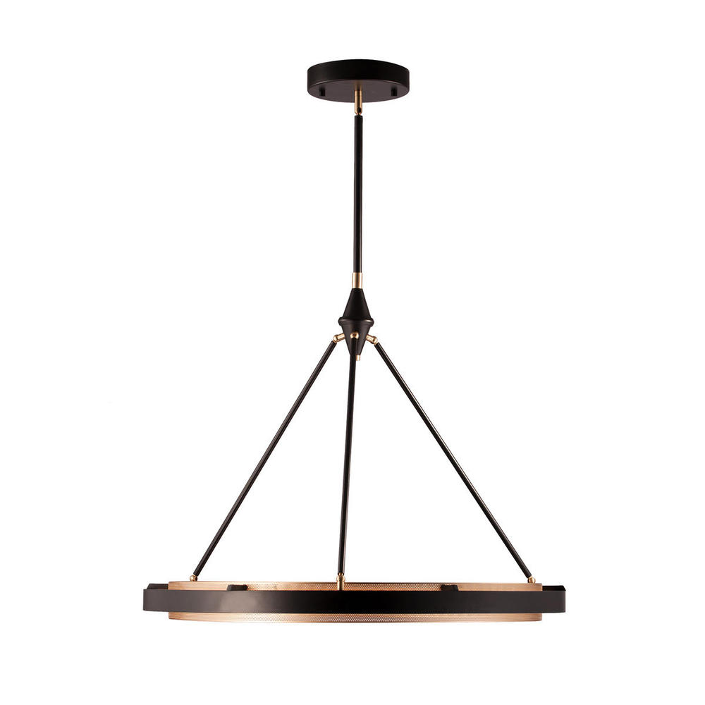 Duo 32-in Classic Black/Gold Shimmer LED Pendant