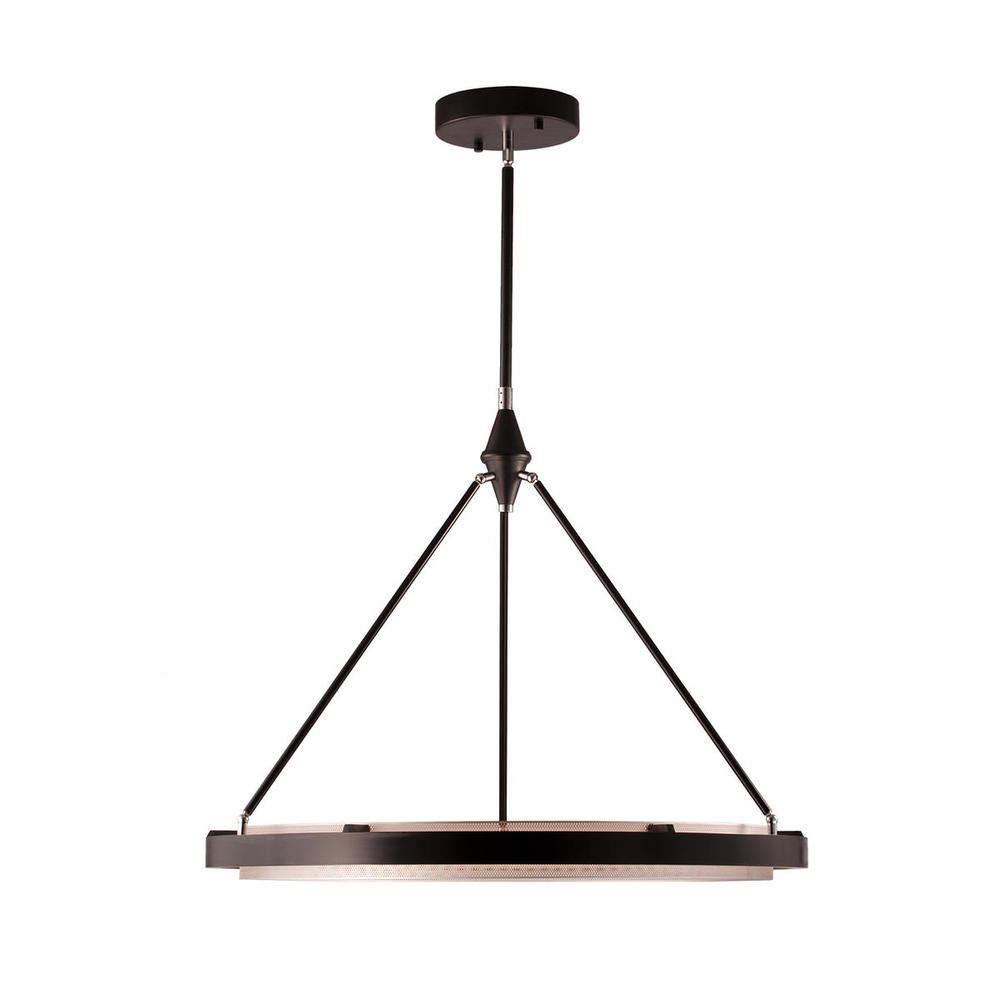Duo 32-in Classic Black/Silver Shimmer LED Pendant
