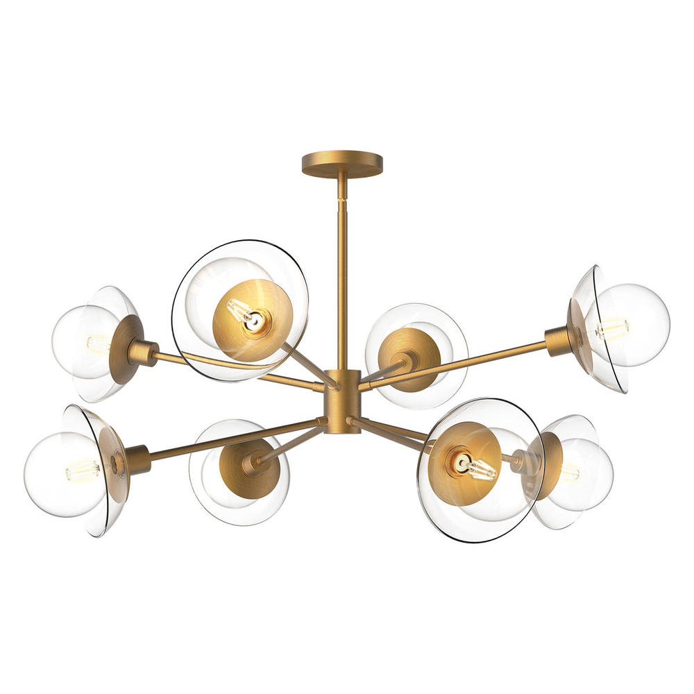 Francesca 40-in Aged Gold/Clear Glass 8 Lights Chandeliers