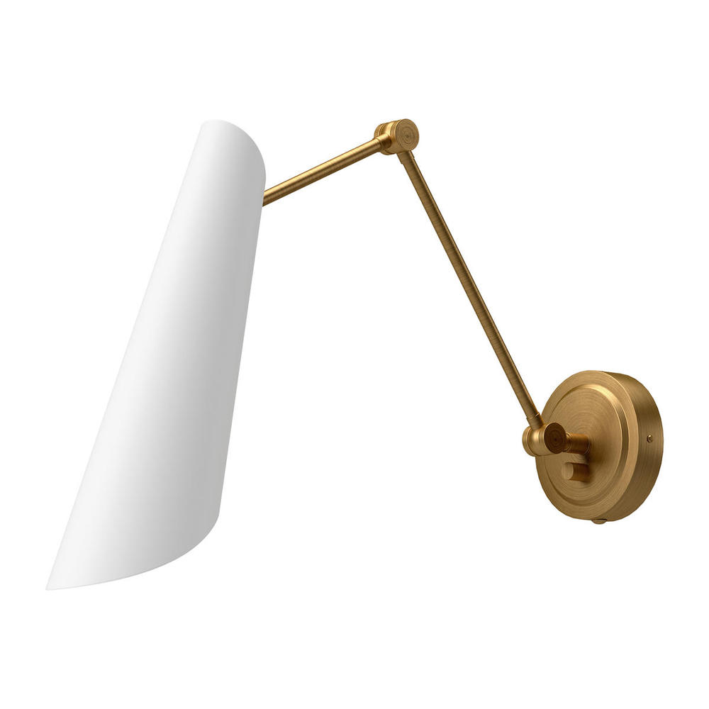 Gabriel 4-in Aged Gold/White 1 Light Wall/Vanity