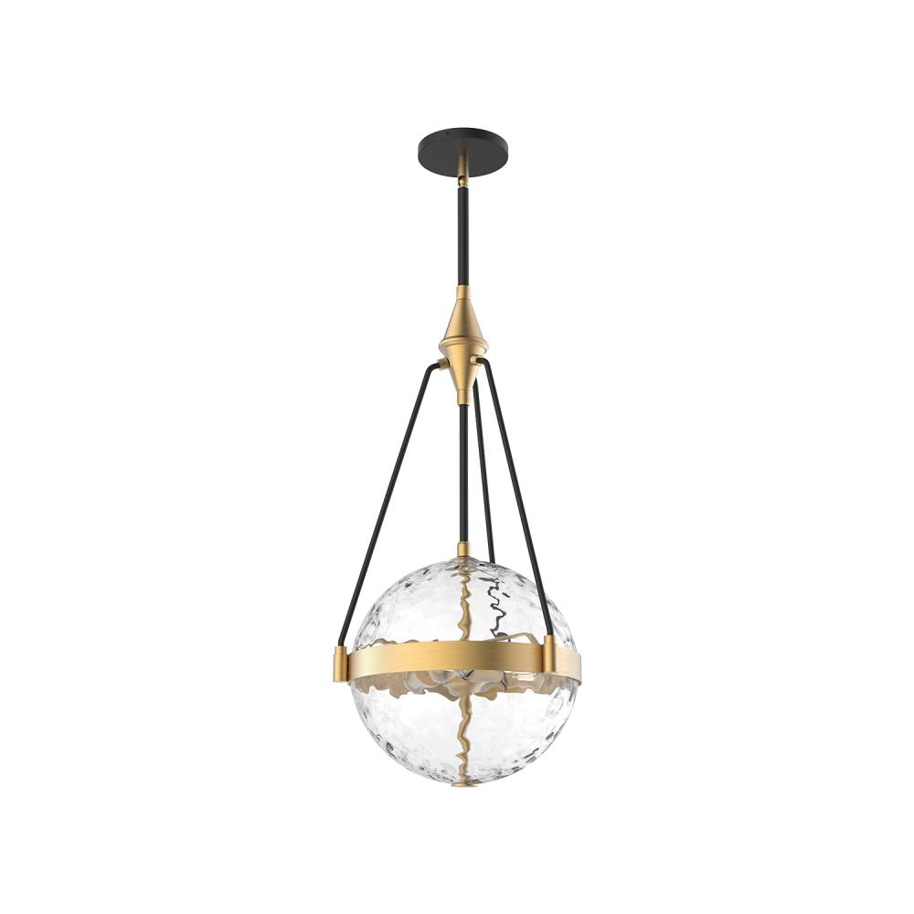 HARMONY|3 HEAD 14"|PENDANT|BRUSHED GOLD|CLEAR WATER GLASS|E26|60WX3