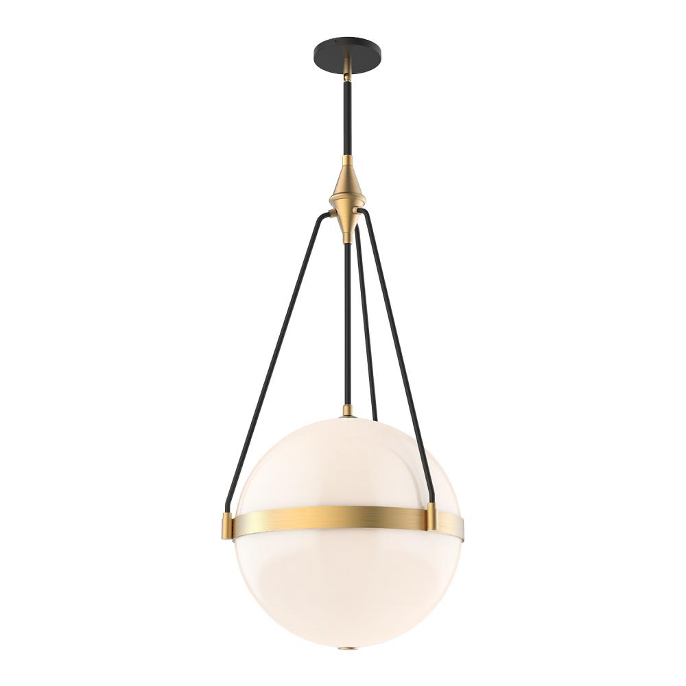 Harmony 18-in Brushed Gold/Glossy Opal Glass 4 Lights Pendant