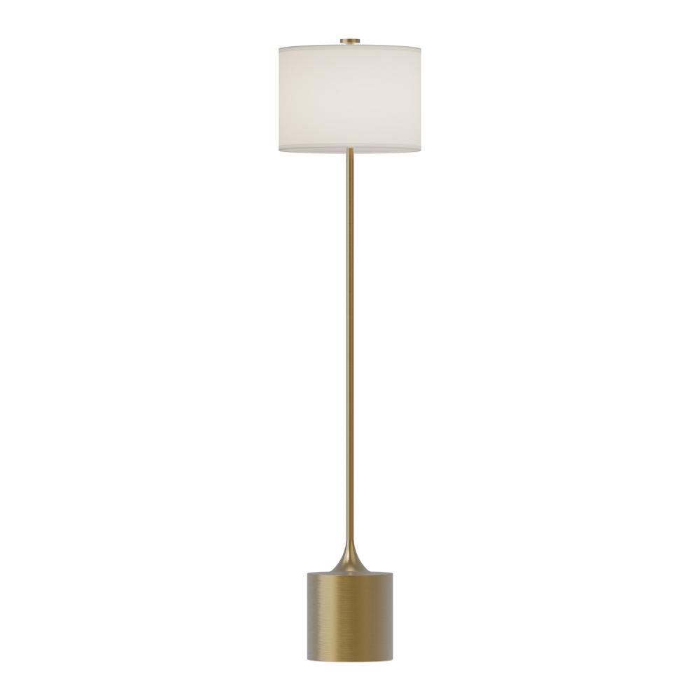 ISSA|61"|FLOOR LAMP|BRUSHED GOLD|IVORY LINEN|96" WIRE|ON/OFF SWITCH|E26|60W