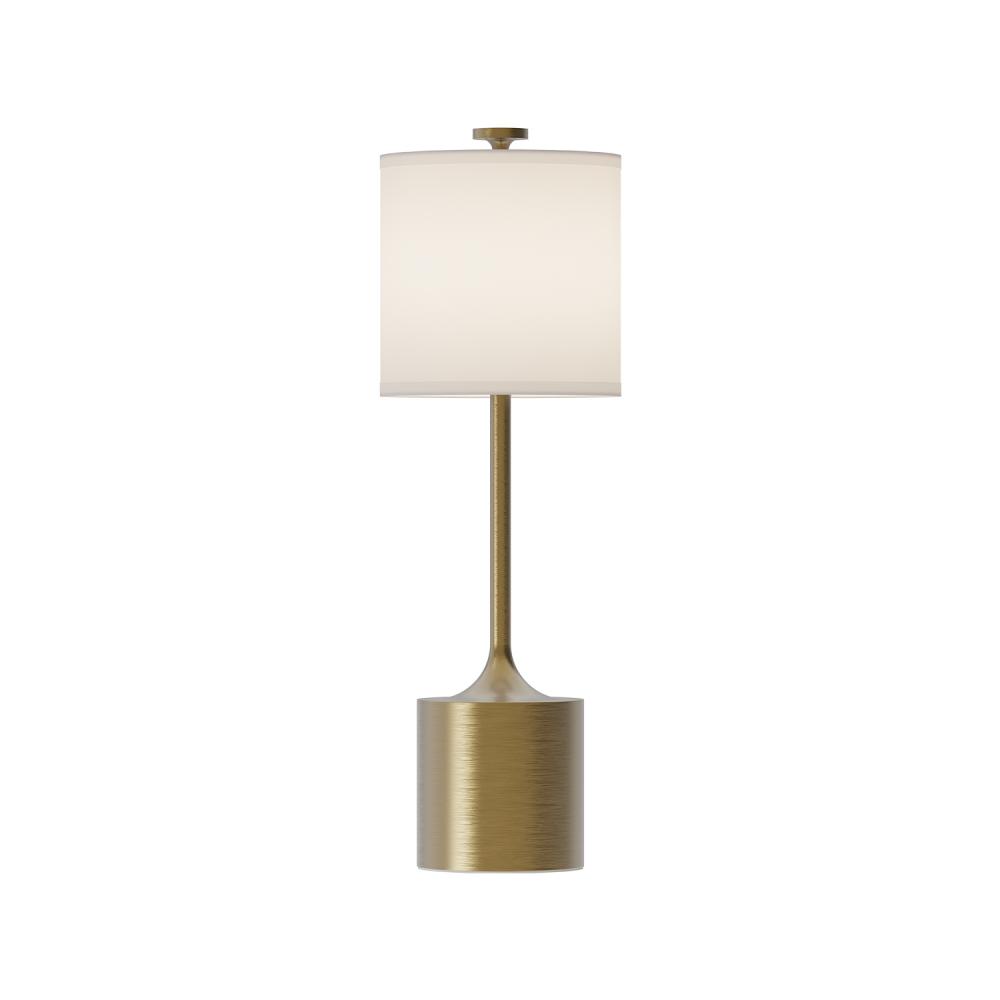 ISSA|26"|TABLE LAMP|BRUSHED GOLD|IVORY LINEN|96" WIRE|ON/OFF SWITCH|E26|60W