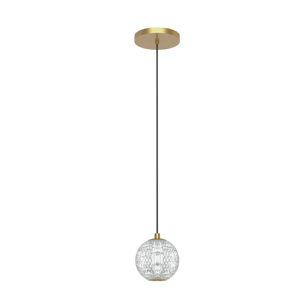 Marni 5-in Natural Brass LED Pendant