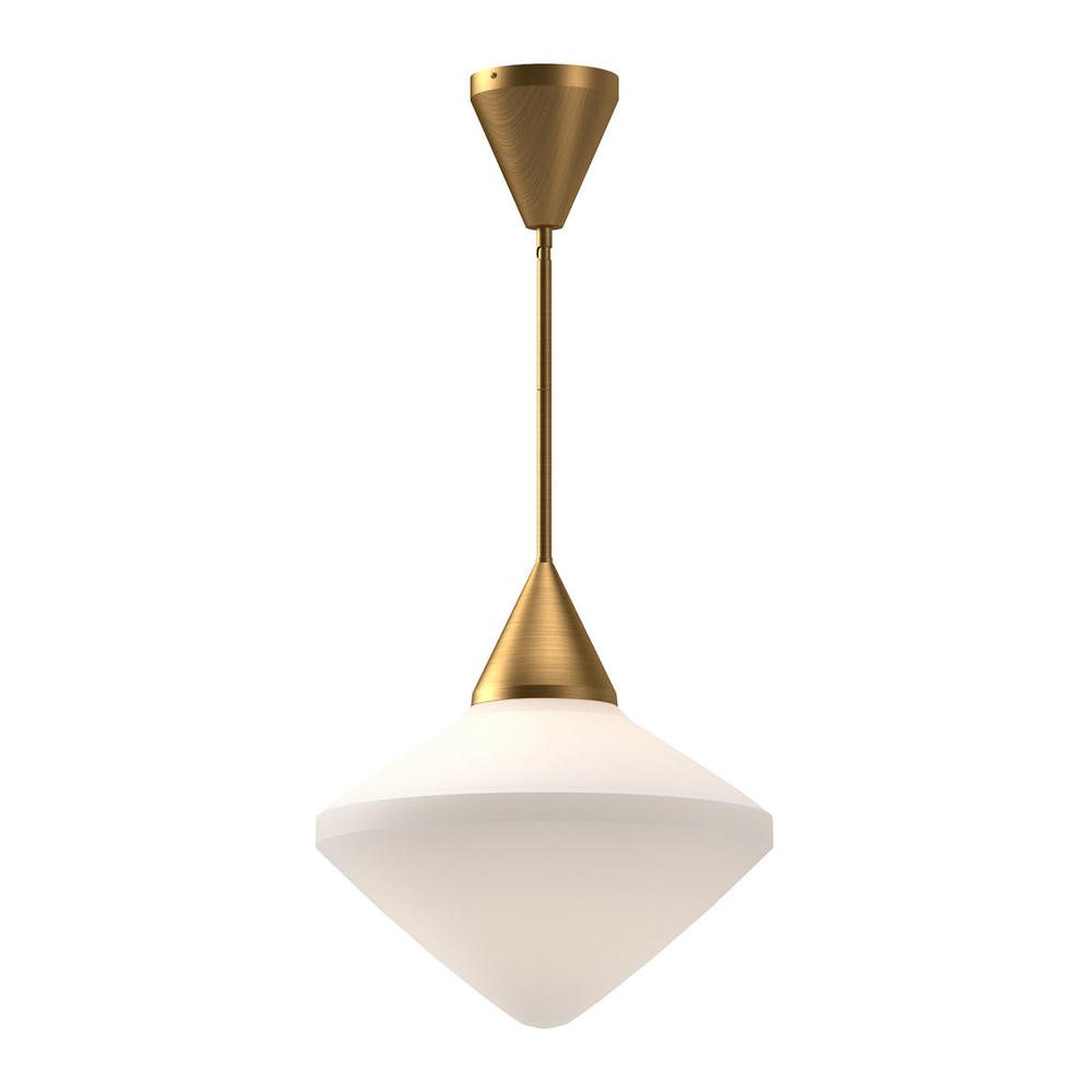 Nora 14-in Aged Gold/Opal Matte Glass 1 Light Pendant