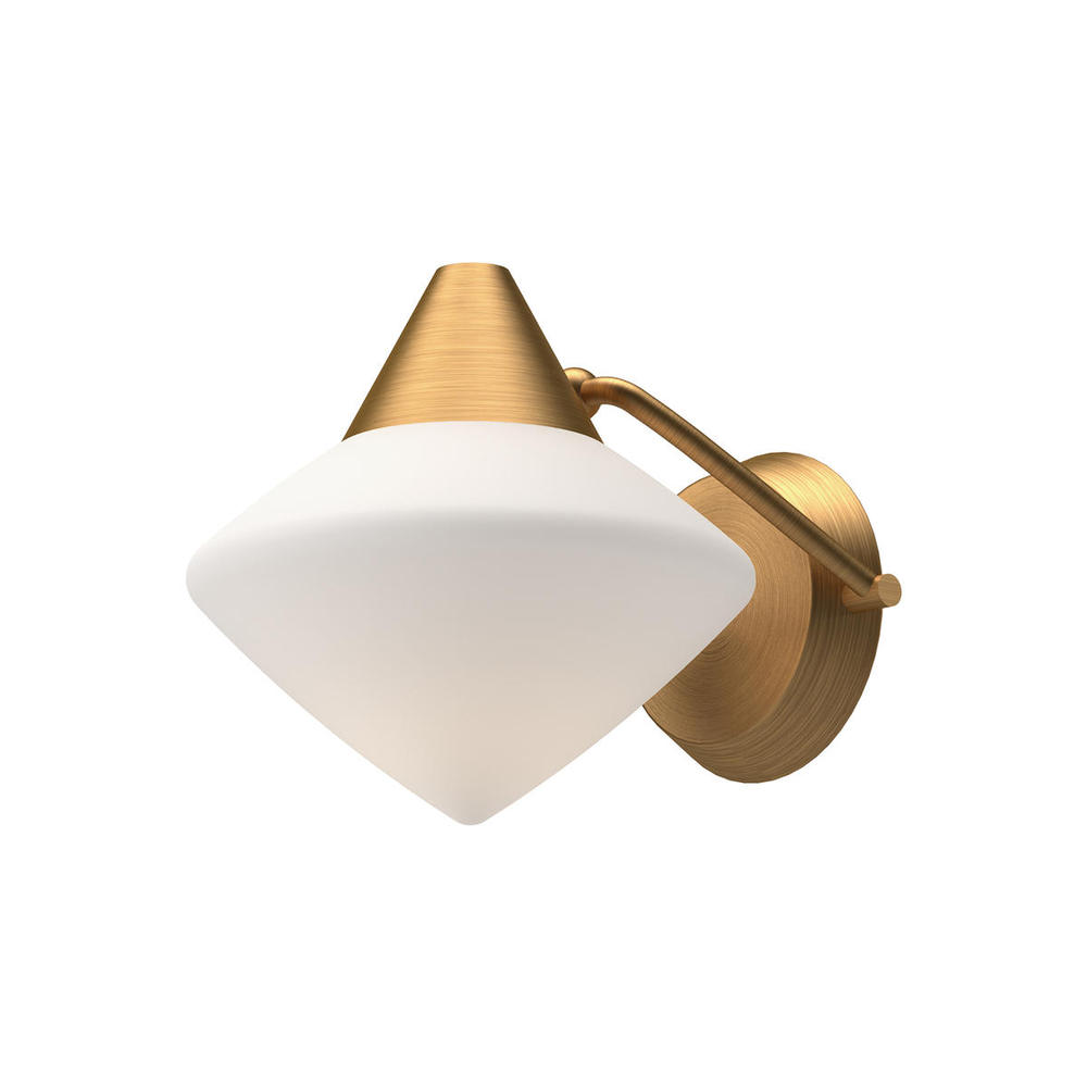Nora 8-in Aged Gold/Opal Matte Glass 1 Light Wall/Vanity