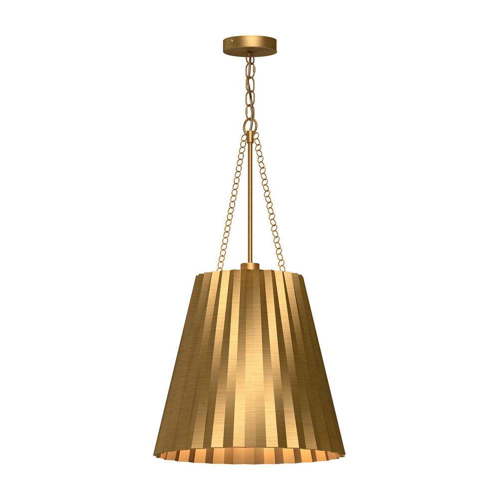 Plisse 16-in Aged Gold 1 Light Pendant