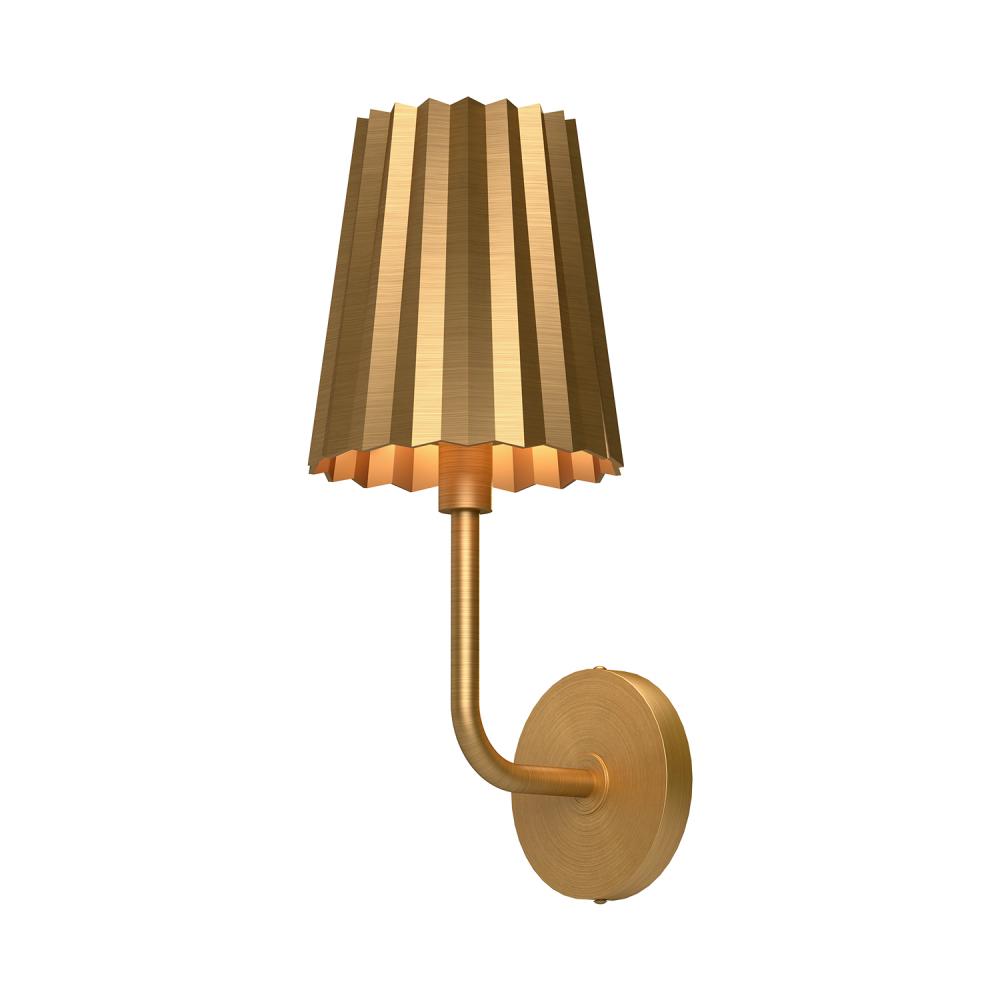 Plisse 7-in Aged Gold 1 Light Wall/Vanity