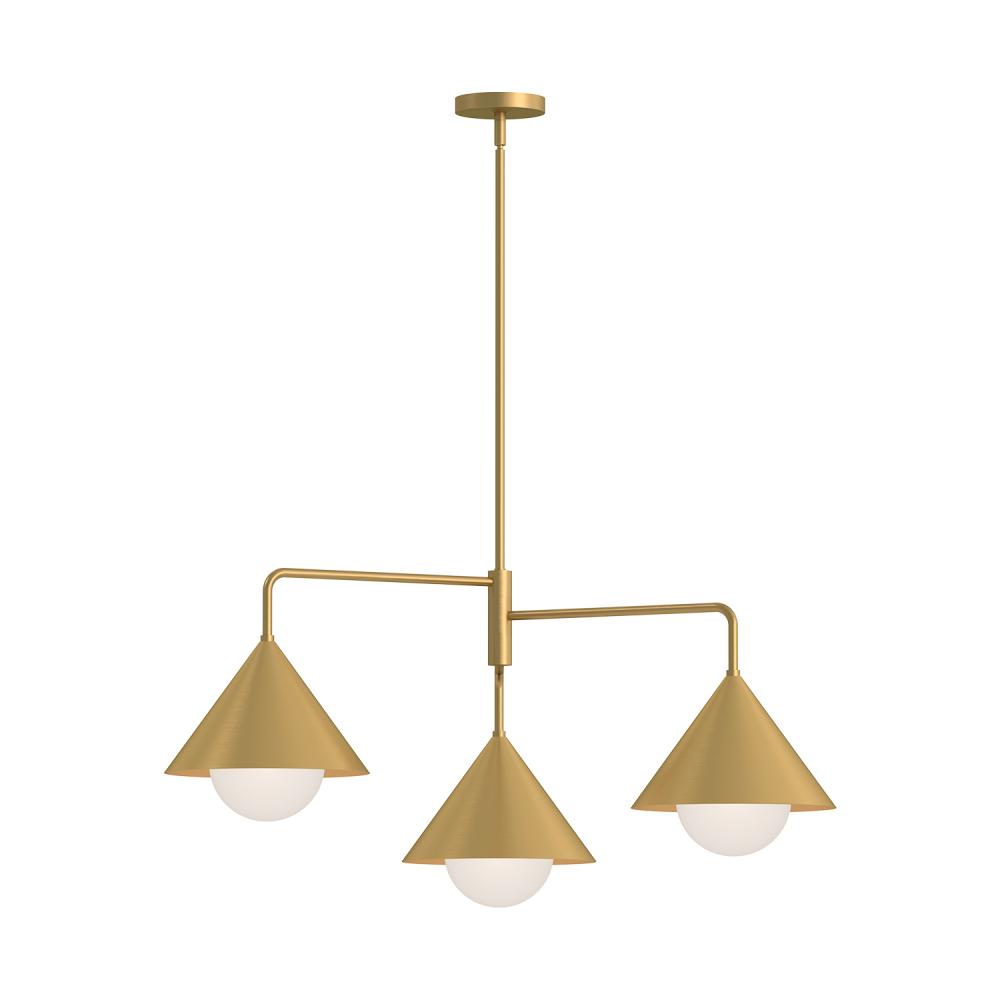 REMY|3 HEAD 38"|CHANDELIER|BRUSHED GOLD|OPAL GLASS|E26|60WX3