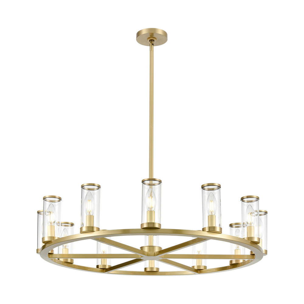 Revolve Clear Glass/Natural Brass 12 Lights Chandeliers