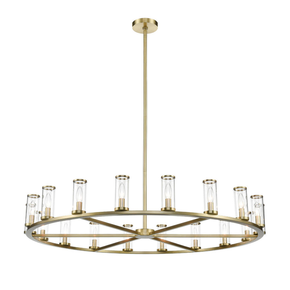 Revolve Clear Glass/Natural Brass 18 Lights Chandeliers