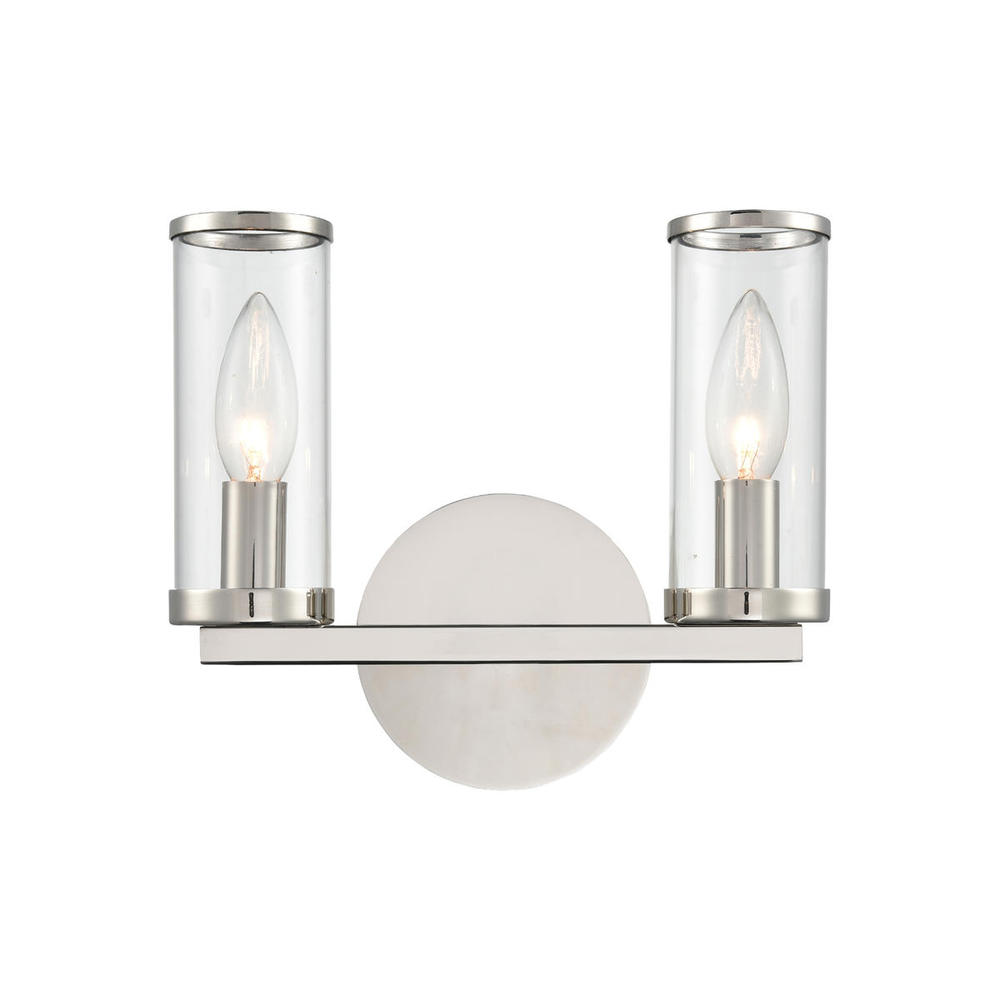 Revolve Clear Glass/Polished Nickel 2 Lights Wall/Vanity