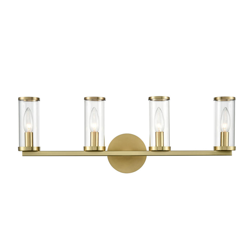 Revolve Clear Glass/Natural Brass 4 Lights Wall/Vanity