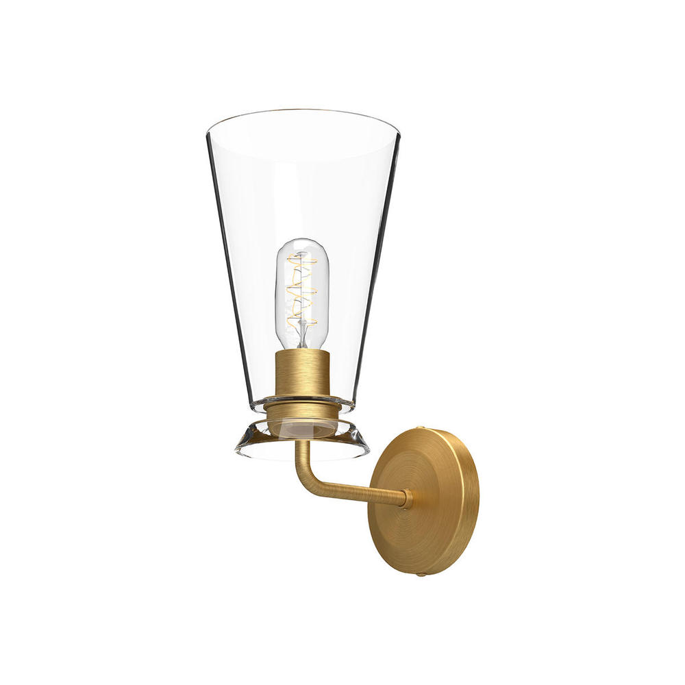 Salem 6-in Brushed Gold/Clear Glass 1 Light Wall/Vanity
